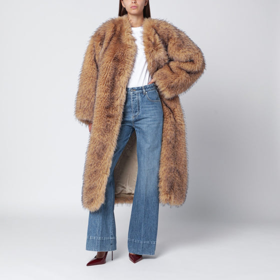 ROTATE Birger Christensen Beige long faux fur