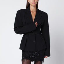  ROTATE Birger Christensen Black single-breasted jacket with belt