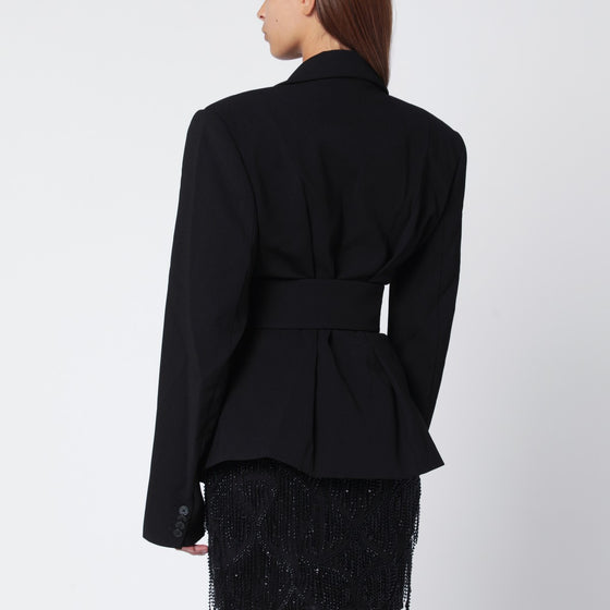 ROTATE Birger Christensen Black single-breasted jacket with belt