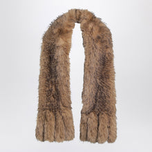  ROTATE Birger Christensen Brown synthetic fur scarf