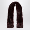 ROTATE Birger Christensen Dark burgundy faux fur scarf