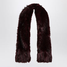  ROTATE Birger Christensen Dark burgundy faux fur scarf