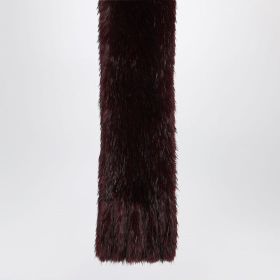ROTATE Birger Christensen Dark burgundy faux fur scarf