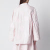 ROTATE Birger Christensen Oversized orchid pink shirt with floral embroidery