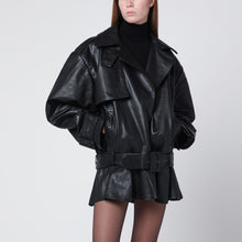  ROTATE Birger Christensen Black leather biker jacket