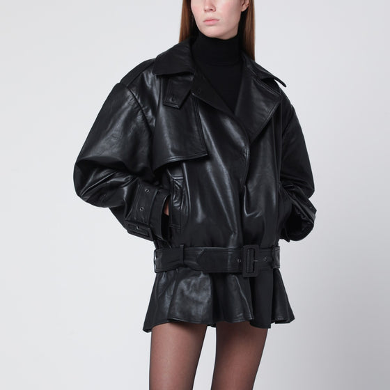 ROTATE Birger Christensen Black leather biker jacket