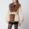 ROTATE Birger Christensen Beige jacket with faux fur collar