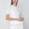 ROTATE White Alix top with puff sleeves