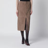 ROTATE Birger Christensen Brown suede pencil skirt