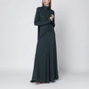 ROTATE Long green dress with rhinestones