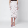 ROTATE Pink skirt with floral embroidery
