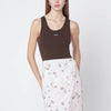 ROTATE Birger Christensen Brown cotton-blend tank top