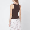 ROTATE Birger Christensen Brown cotton-blend tank top