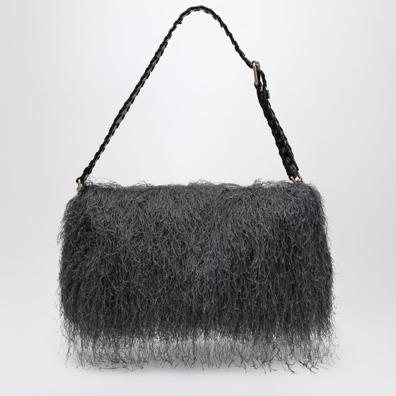 Dries Van Noten Dark gray fringed bag