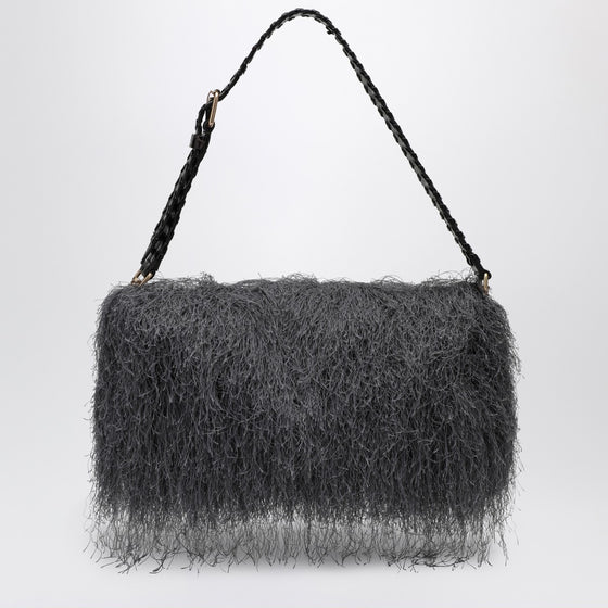 Dries Van Noten Dark gray fringed bag