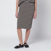 ROTATE Birger Christensen Brown striped cotton-jersey pencil skirt