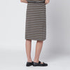 ROTATE Brown striped cotton-jersey pencil skirt