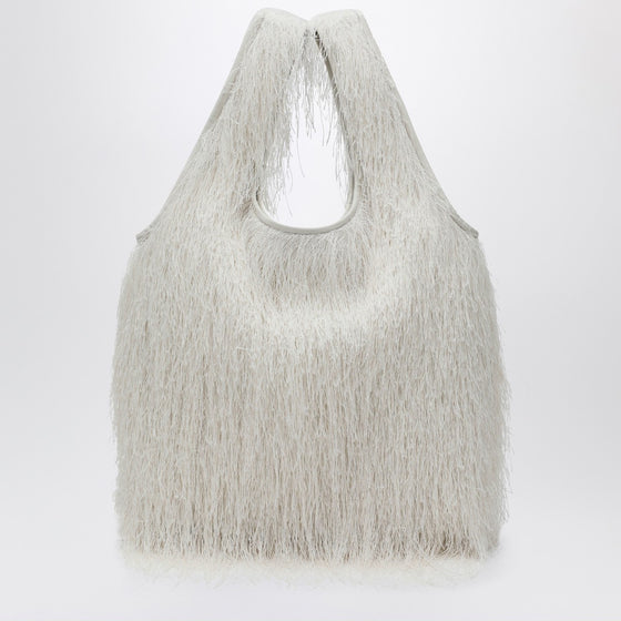 Dries Van Noten Ivory fringed tote bag