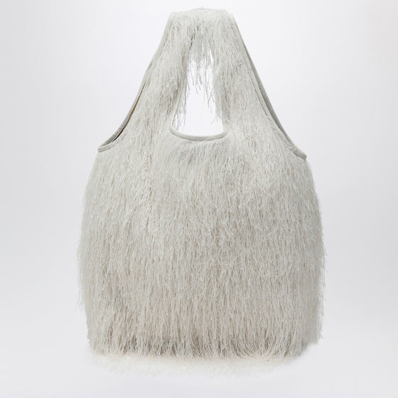 Dries Van Noten Ivory fringed tote bag