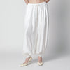 ROTATE Striped balloon pants in viscose, bright white