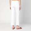 Mother The Insider Crop Step Fray jeans in white