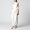 ROTATE Long white dress with balloon skirt