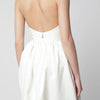 ROTATE Long white dress with balloon skirt
