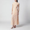 ROTATE Vanilla dress with floral appliqués