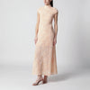 ROTATE Vanilla dress with floral appliqués