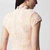 ROTATE Vanilla dress with floral appliqués
