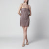 ROTATE Scalloped sequin mini dress in polyester, Gull Gray