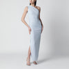 ROTATE One-shoulder draped maxi dress in Plein Air blue