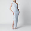 ROTATE One-shoulder draped maxi dress in Plein Air blue