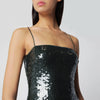 ROTATE Olive black sequined maxi dress