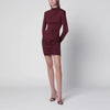 ROTATE Burgundy draped mini dress