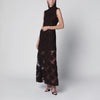 ROTATE Dark brown 3D flower dress
