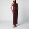 ROTATE Burgundy beaded maxi dress