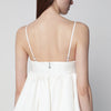 ROTATE Strapless balloon mini dress in satin, egret