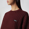 ROTATE Chocolate wool and cashmere cable-knit sweater