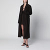 ROTATE Dark brown double-breasted suede coat