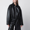 ROTATE Black cropped leather jacket