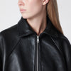ROTATE Black cropped leather jacket