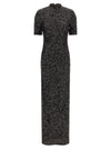 Rotate Birger Christensen Sequins Maxi Slit Dress