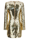 Rotate Birger Christensen Sequins Ls Mini Dress Short Dress