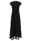 Rotate Birger Christensen Black Flower Mesh Maxi Dress