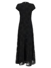 Rotate Birger Christensen Black Flower Mesh Maxi Dress