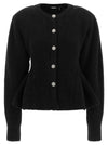 Rotate Birger Christensen Black Jewel Button Cardigan