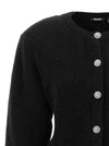 Rotate Birger Christensen Black Jewel Button Cardigan