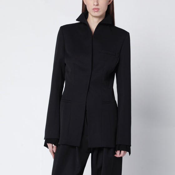 Francesco Murano Black single-breasted wool blazer