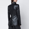 Francesco Murano Black single-breasted leather blazer